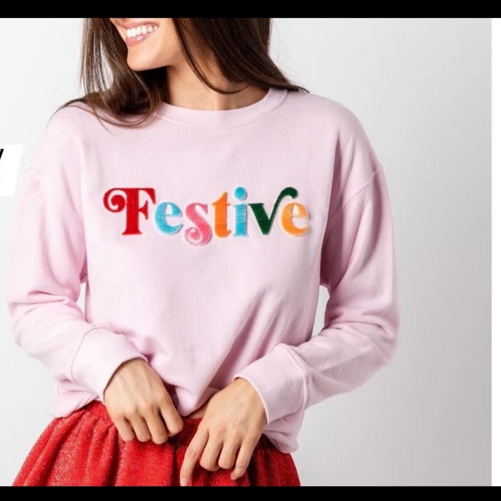 Pink Festive Sweatshirt shiraleah